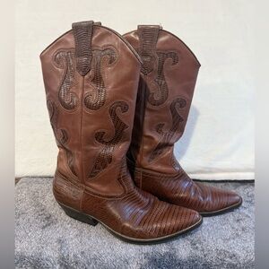 Nine West Mid- Calf Brown Cowboy Western Boots Size 7